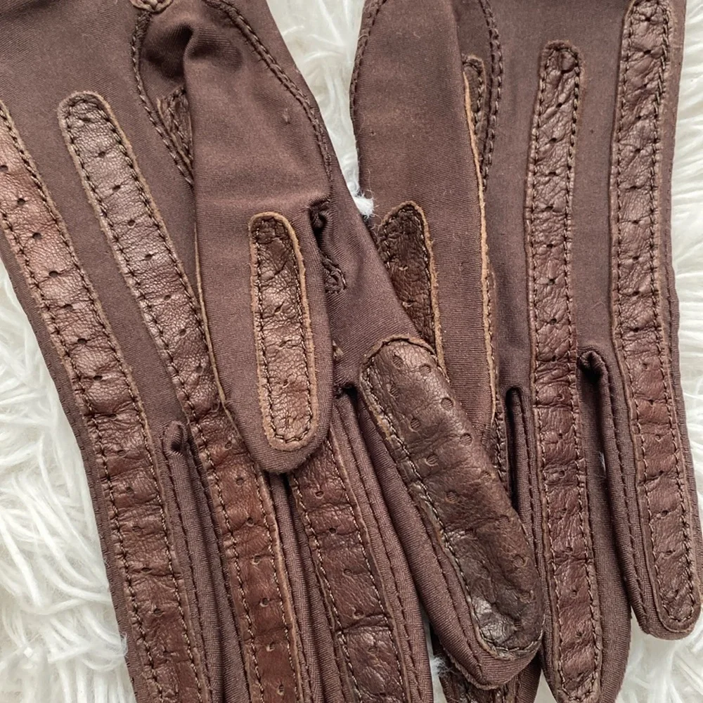 Isotoner vintage brown driving gloves - Picture 4 of 8